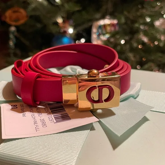 Dior Red Belt Size 80